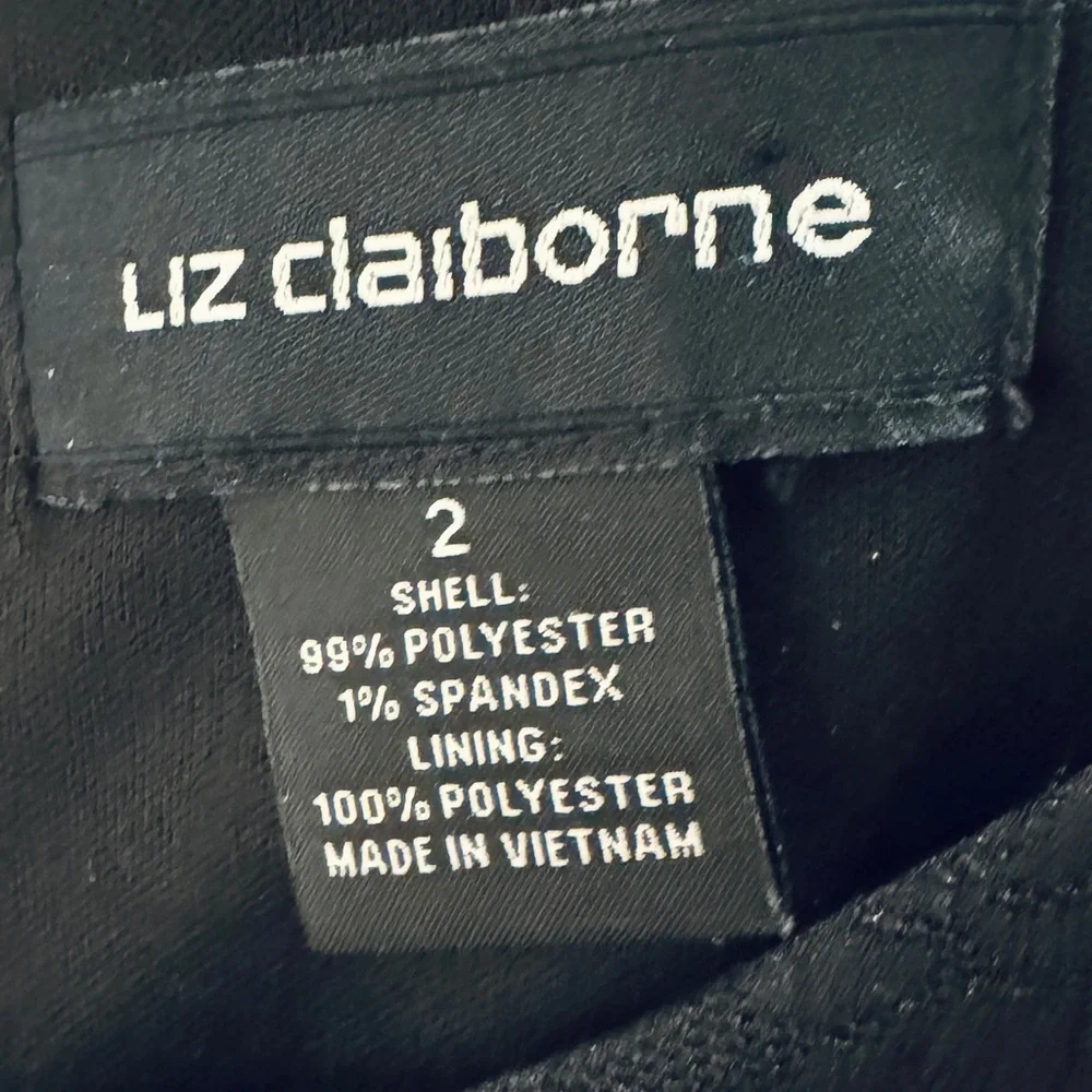 Liz Claiborne Black Floral Jacquard Fit & Flare Sleeveless Dress (2) - Picture 15 of 15